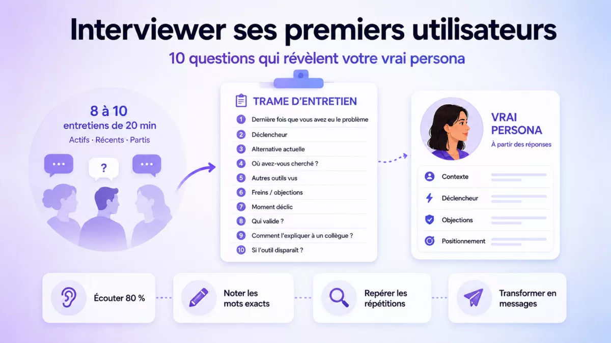 Interviewer ses premiers utilisateurs : 10 questions qui révèlent votre vrai persona