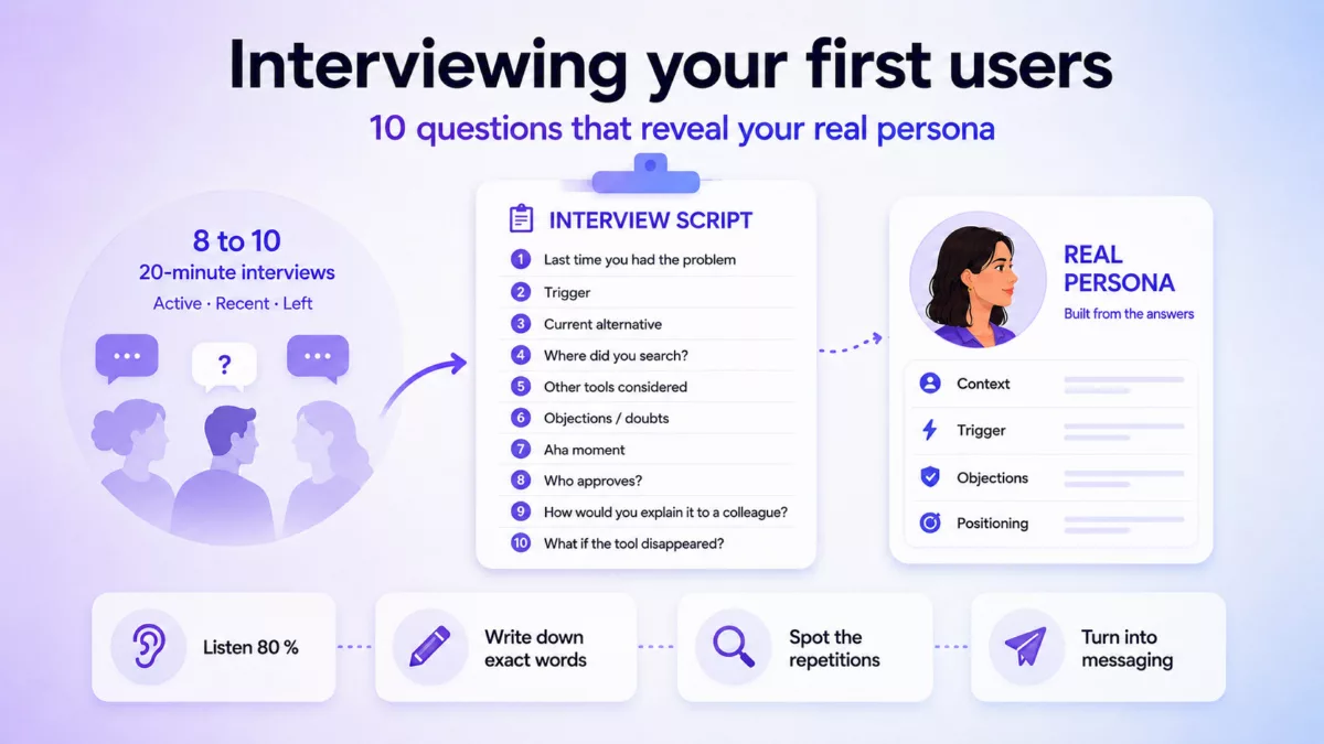 Interviewing your first users: 10 questions that reveal your real persona
